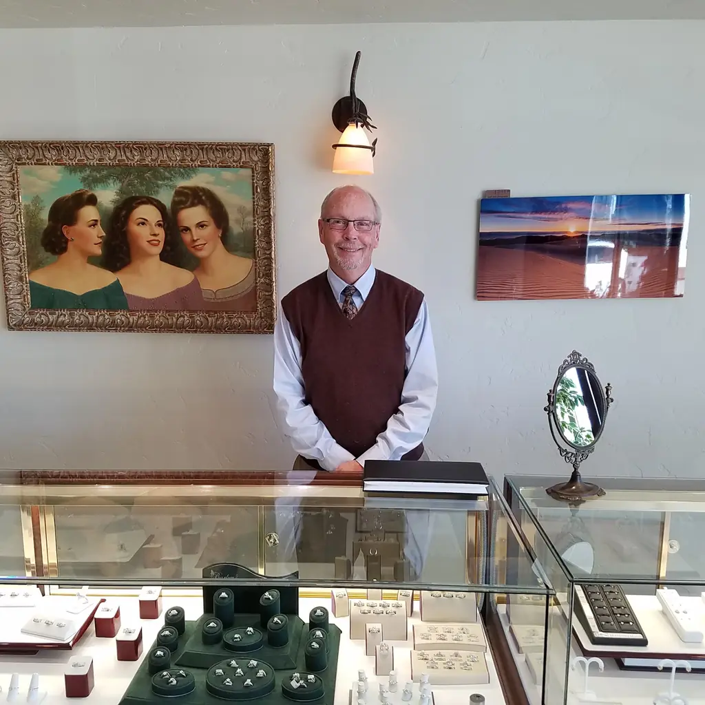 The diamond ring case at Melby's Jewelers