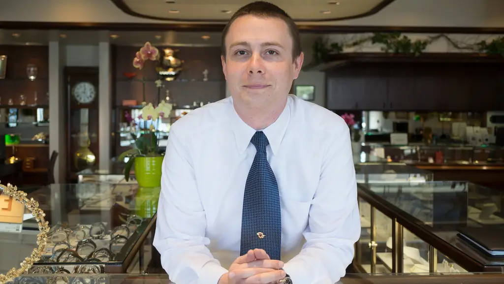 The watch case at Melby's Jewelers